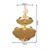 2 Layer Fruit Tray Dessert Stand Golden Multifunctional Elegant Metal Plate Cupcake for