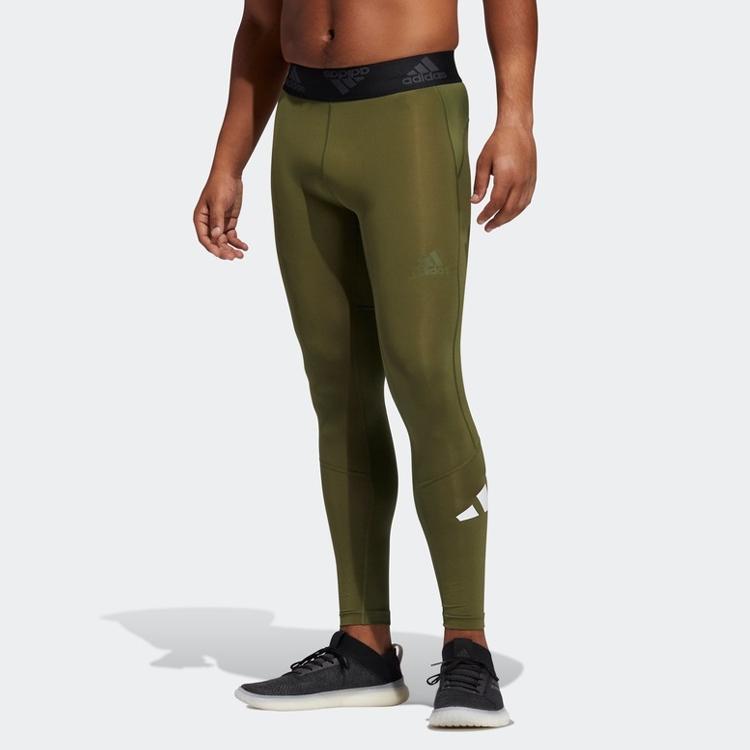 Adidas Tf 3-Bar Lt Logo Print Training Sports Knit Fitness Pants Men Bottoms Green GL8916