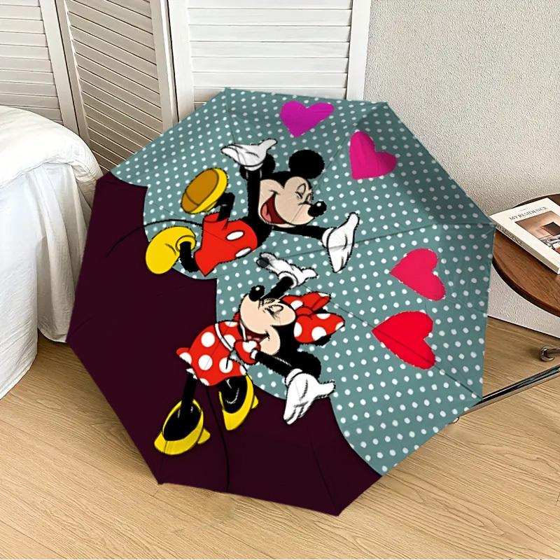 

1pc Mickey Minnie Automatic Folding Umbrella, 8-Rib Durable Frame, Durable Foldable Design - Elegant Gift for Commute yy251210093