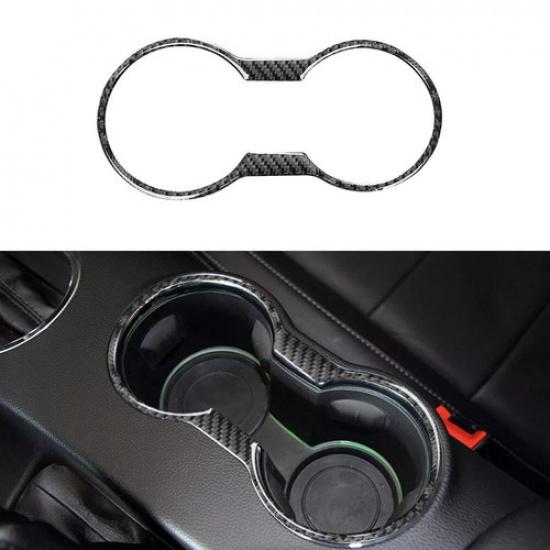 Real Carbon Fiber Cup Holder Cover Trim For Ford Mustang 2015- Replacement