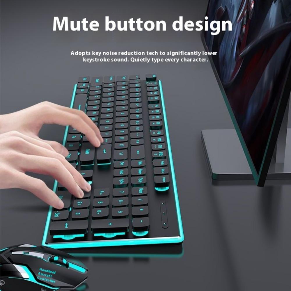 Kabelloses Tastatur- und Maus-Set, Leise Ultradünn Hochwertig Spielcomputer Büromaschinen Gefühl