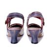 Johnature Women's Shoes Genuine Leather Retro Splicing Lace Comfortable Middle Heel Sandals
