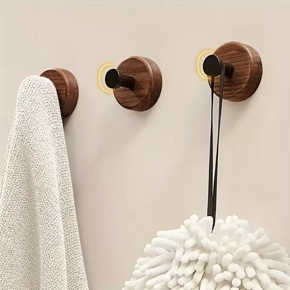 Round Design Single Hook Creamy Style Coat Hook Clothes Hanger No Drilling Hook  Bathroom