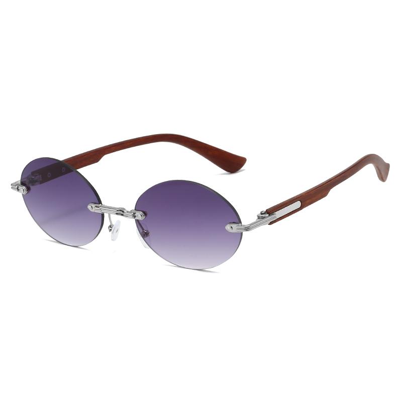 Polarized Light Glasses Retro Rimless Oval Sunglasses Women Men Luxury Brand Sun Glasses Outdoor Driving Lady Man Glasses UV400