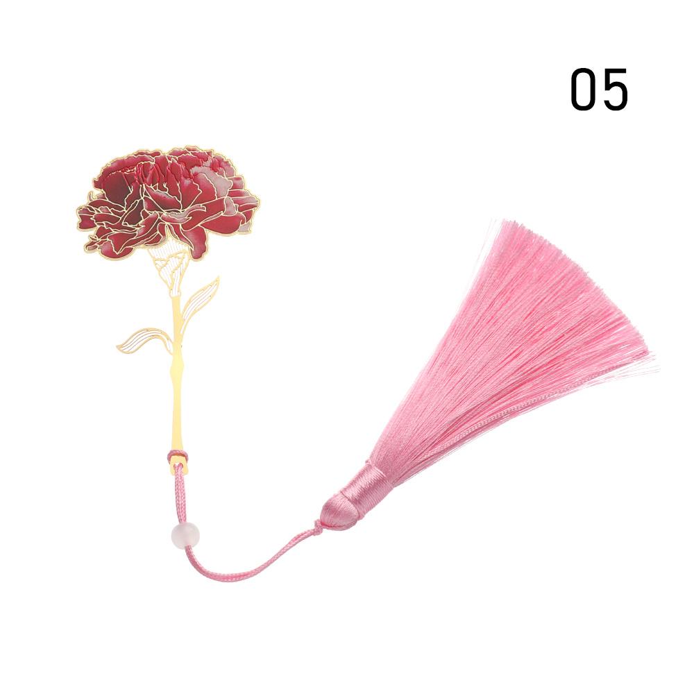 1Pc Chinese Style Metal Hollow Painted Bookmark Lotus Lotus Leaf Bookmark Creative Stationery Fine Holiday Gifts Art Accessories