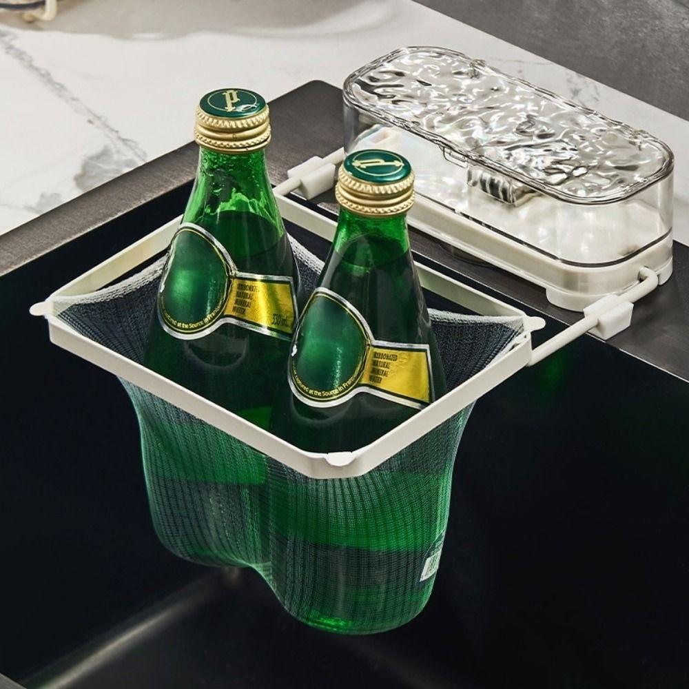 Folded Design Waste Hanging Net Bracket Suction Cup Garbage Drain Basket Holder  Soup Filtering