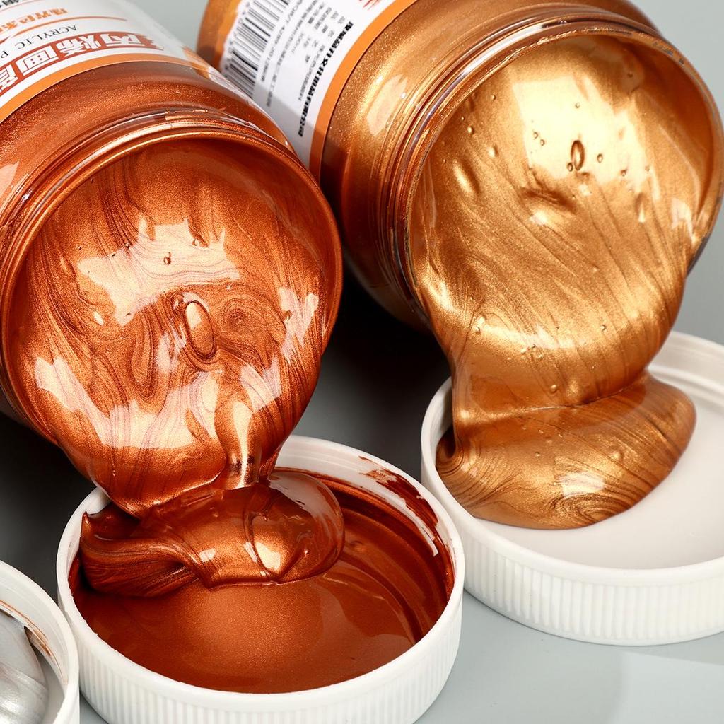 300ml Metallic Perlmutt Gold & Silber Acrylfarbe für Wand- und Handbemalung
