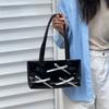 2024 Summer and Autumn New Ballet Style Bow Glossy Underarm Bag Niche Sweet and Cool Girl Handbag Shoulder Women's Bag