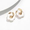 Colorful Flower Resin Acrylic Charms Earring Gold Color Circle Ear Buckle Hoop Earrings Fashion Jewelry for Women