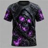 Men's Halloween Horror-Themed 3D-Printed T-Shirt Summer Round-Neck Breathable Trendy Cool Street-Style Halloween Party T-shirts