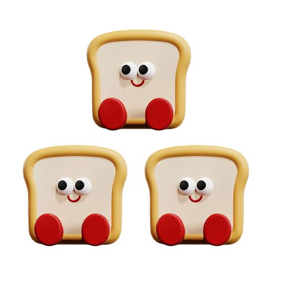 1/2/3Pcs Cartoon Toast Door Knob Stopper Wall Protector Self-Adhesive Silicone Door Stops Shock Absorbing Door Handle Anti-collision Pad Wall Bumper