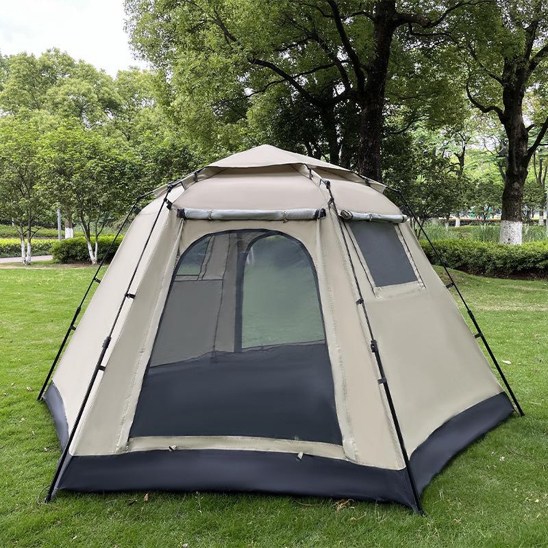 Hexagonal Quick-Open Portable Camping Tent - Thickened, Rainproof, Windproof.