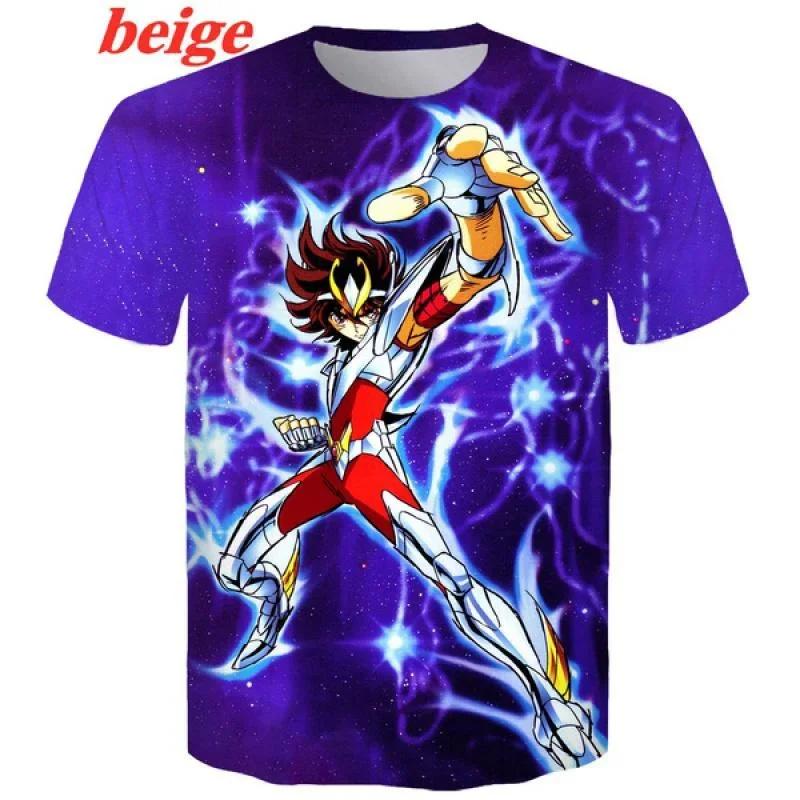 Summer Men's and Womens's Casual Harajuku Short Sleeve New Fashion Anime Saint Seiya 3D Print T-shirt Tops Christmas