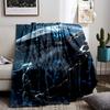 Futuristic Cyborg Shark with Chains DesignFlannel Blanket for Bedroom, Living Room, Sofa, and Nap