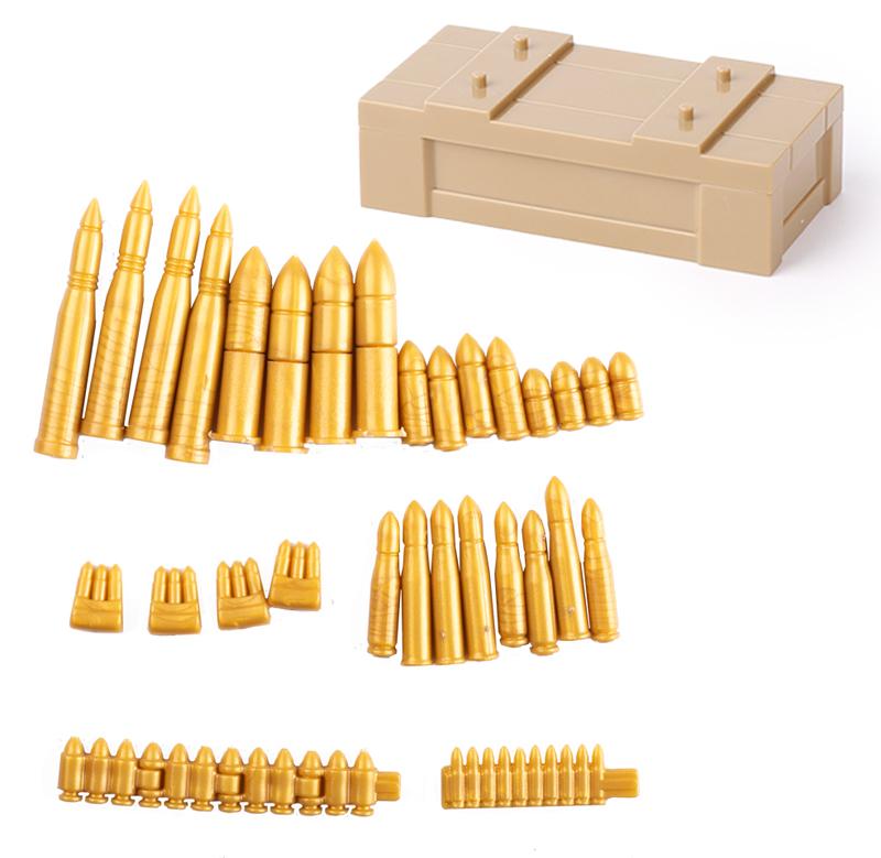 MOC WW2 Military Oil Barrel Weapons Box Building Block Set War Scene Accessories Bullet Motorcycle Sandbag Block Bricks Toys  Playsets