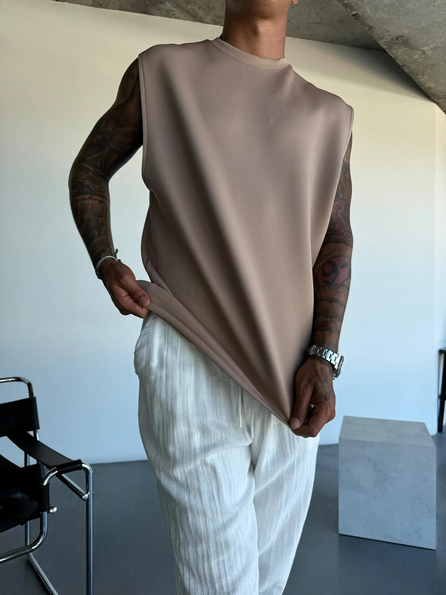 

Men s Sleeveless Top and Pants Set, Casual Workout Gym Outfit, Multiple Colors XXL хакі