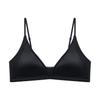 Vintage plaid women's French triangle cup underwear women's seamless big breasts show small breasts pure desire sexy top bra cover