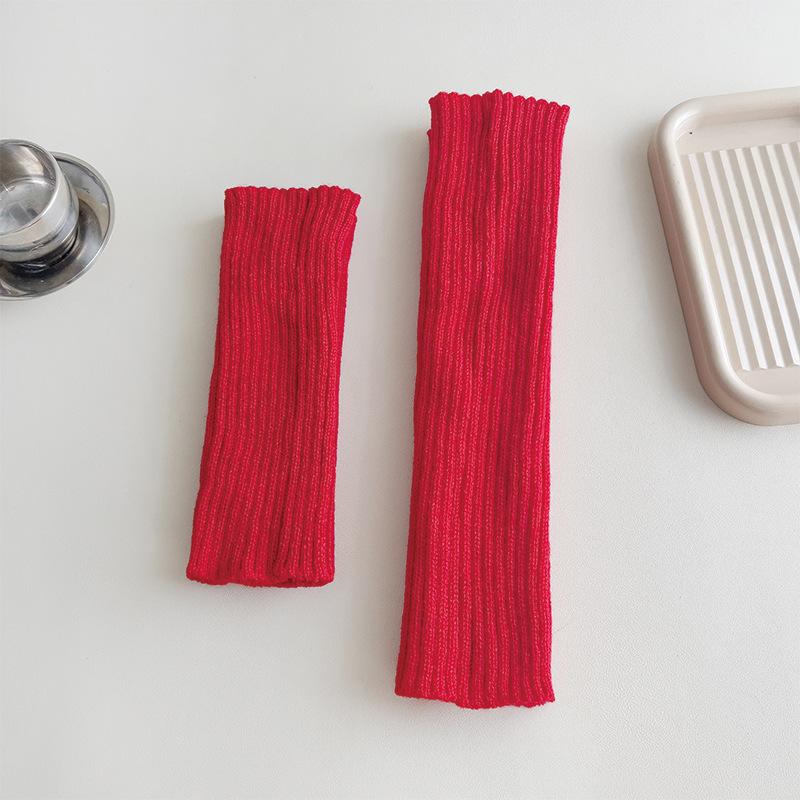 Socks Cover Stacking Socks Horizontal Machine Knitted Wool Solid Color Vertical Strip Leg Warmer Y2K Winter Leg Guard Socks