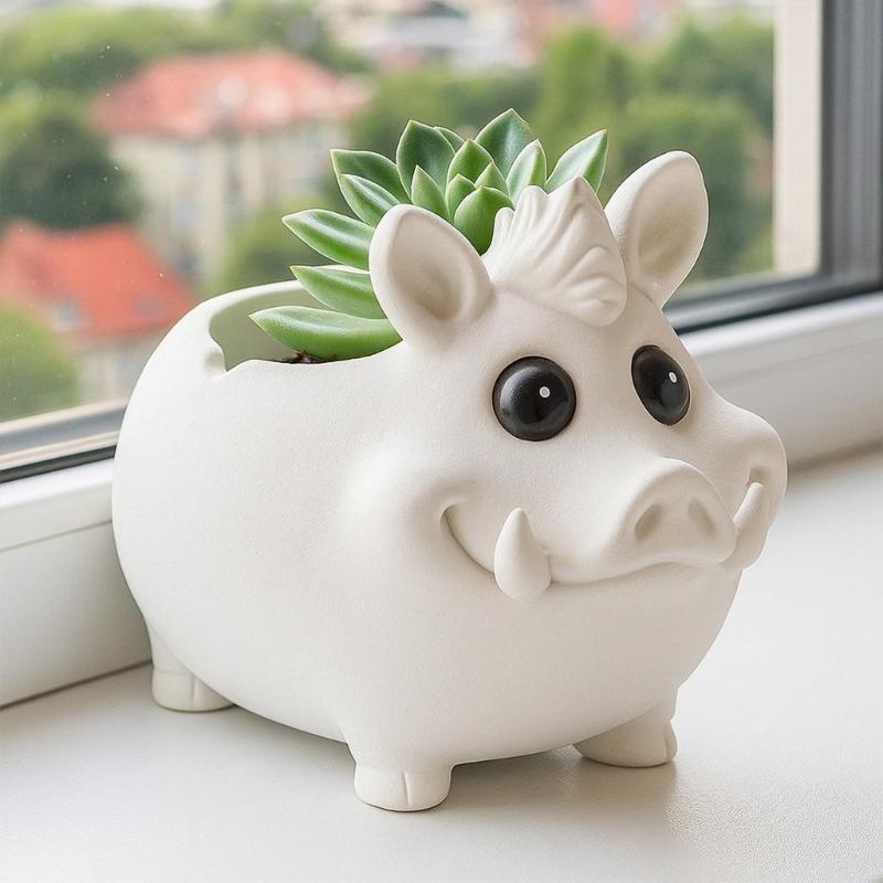 Wild Boar Silicone Mold Resin Crafts Molds Planter Flexible Reusable Mold for Creating Unique Decorative Items and Gifts