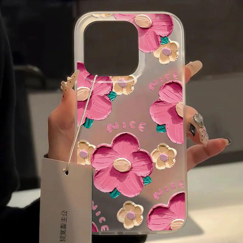 Oil Painting Flower Phone Case For iPhone 16 Case iPhone 14 13 12 11 15 Pro Max 13 12 Mini 7 8 Plus X XS XR SE2 Soft TPU Cover
