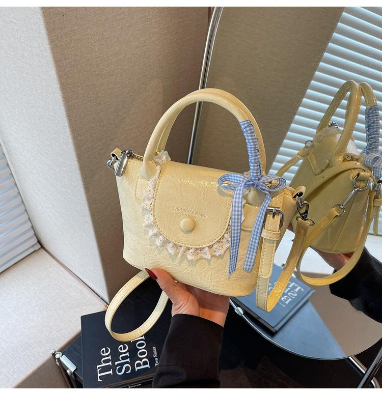 

Популярная маленькая сумка женская летняя новая простая универсальная сумка-мессенджер повседневная сумка-ведро жёлтый