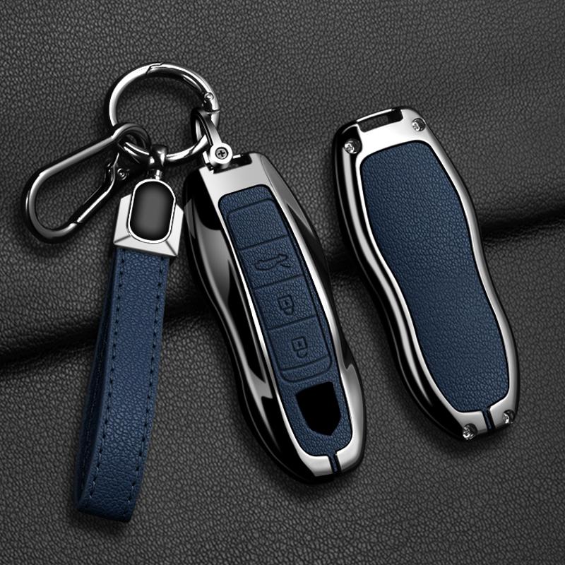 Car Key Case Cover For Porsche Panamera Spyder Carrera Macan Cayman Cayenne 911 970 981 991 Zinc Alloy Car Protector Keychains