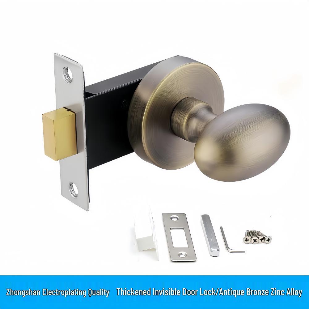 Gray Concealed Invisible Bedroom Door Handle with Hidden Solid Ball Lock