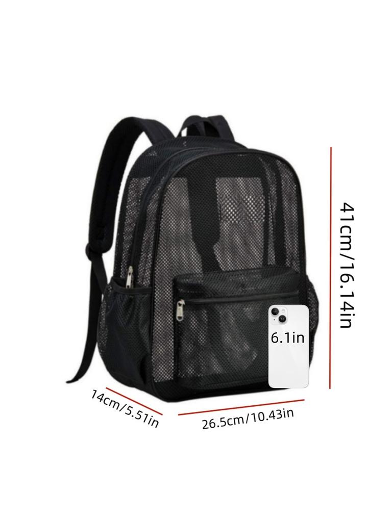 Women'S Mesh Breathable Backpack Portable Hollow Casual Outdoor Travel Storage Bag