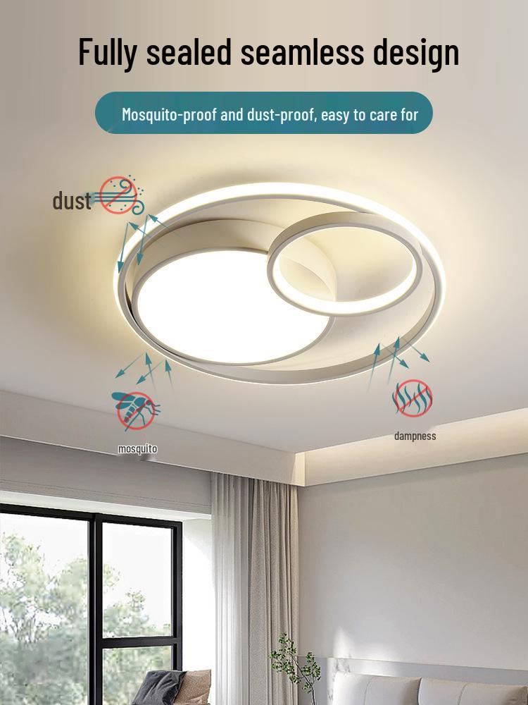 Nordic Modern LED Ceiling Light - Minimalist Black & White Design for Bedroom, Study, or Romantic Settings