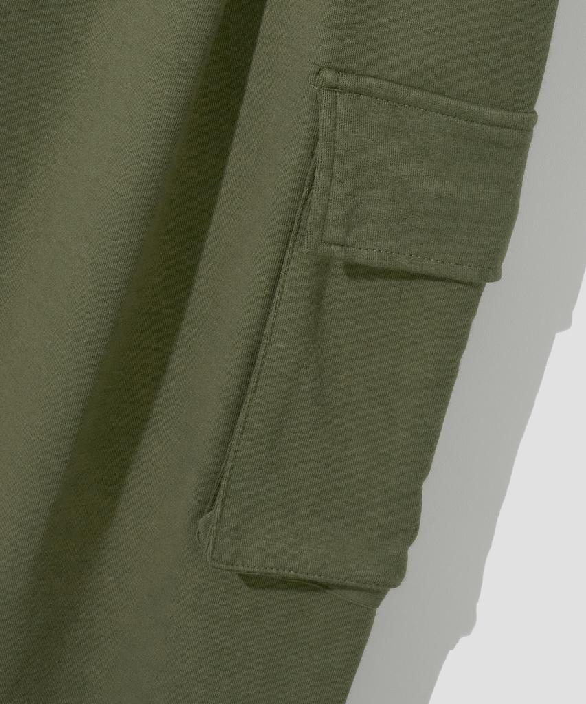 AGOD Single-Pleat Cargo Sweatpants [Khaki]