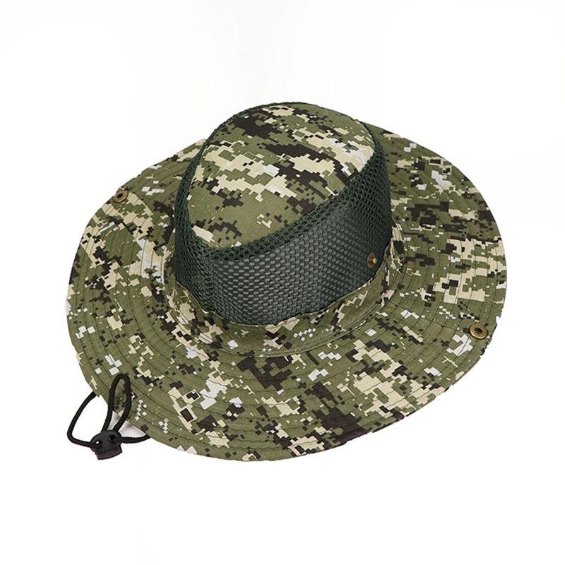 Breathable Wide Brim Hat Outdoor Upf 50+ Sun Protection Mesh Safari Cap For Travel Fishing