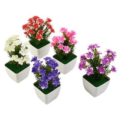 Outdoor Flower Fake False Plants Flowers Artificial Home Garden Decor With Pot