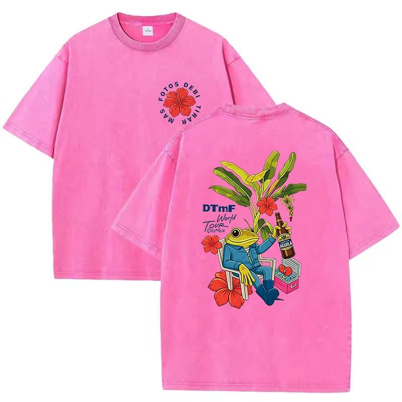 Soft Rapper Bad Bunny Vintage Washed Cotton T Shirts Debi Tirar Mas Fotos DTMF T-shirts  Clothing Fashion T-shirt Couples