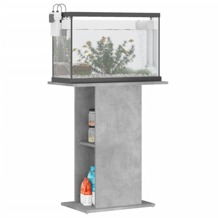 VidaXL Support d'aquarium gris béton 60,5x36x72,5 cm bois d'ingénierie 833643