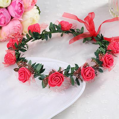 Party Brautjungfern Girlande Haarband Hochzeit Braut Rose Blume Krone Kranz Stirnband