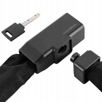 Bicycle Lock, Thick Chain with Cover, Key Lock, 097 M Black