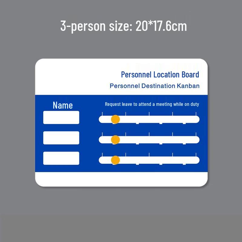 Longchan 3-Person Office Staff Status Board