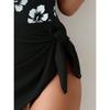 Charming Slit Skirt Knot Flower Design Slim Waist Backless Bikini Swimsuit For Beach Vacation