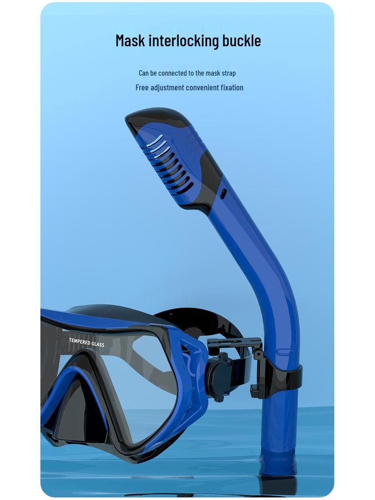 Zestaw do nurkowania z fajką suchą Two Treasures: Gogle z dużą ramką z maską do nurkowania i sprzętem pływackim z płynnego silikonu