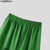 INCERUN Men Casual Loose Elastic Waist Print Long Wide Legs Pants Trousers