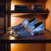 Pantofi Bărbați Toamnă Model Șarpe cu Țepi Textură striată Piele de Vacă Model Menghua Concurs Afaceri Pantofi formali din piele pentru bărbați