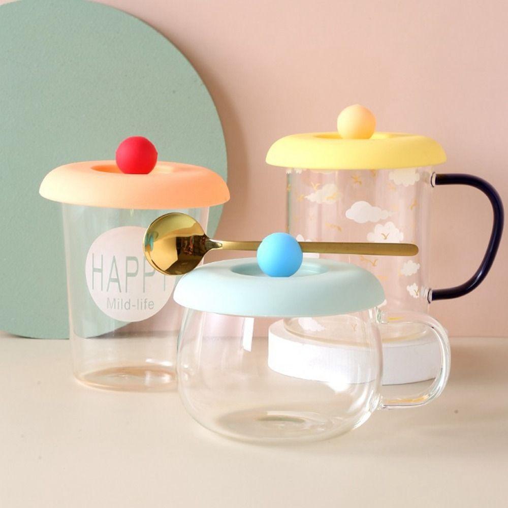 Non-toxic Water Cup Lid Round Universal Coffee Mug Sealed Cap Silicone Cup Cover  Coffee Cup