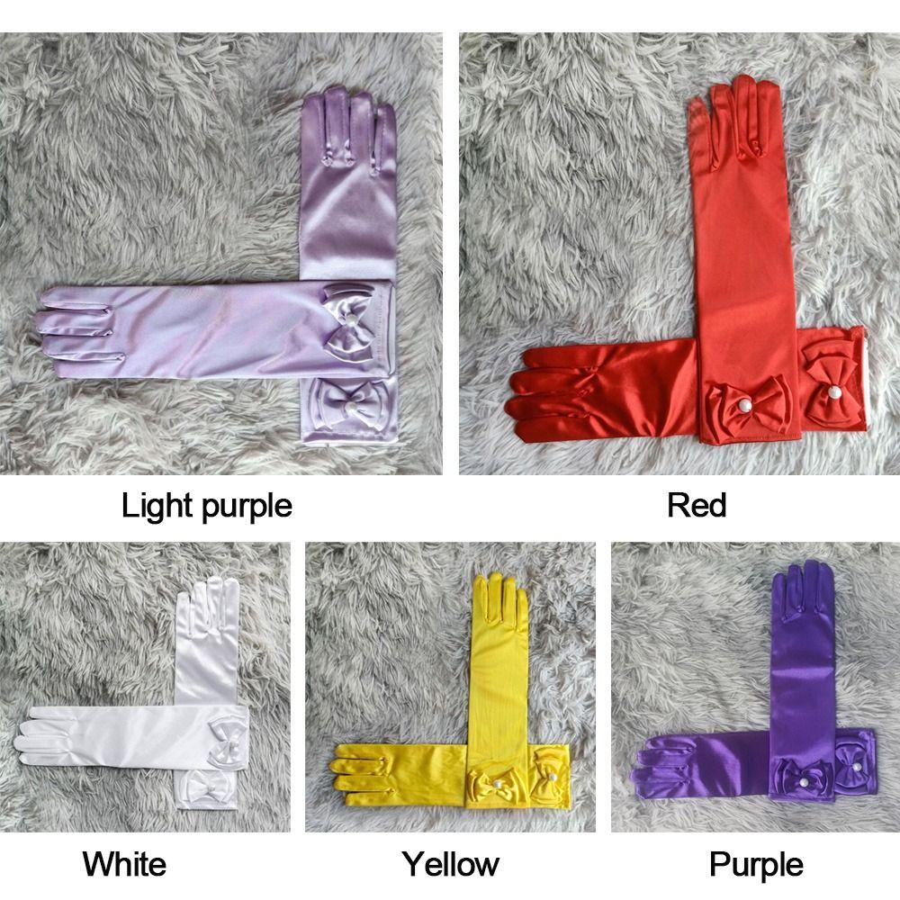 Wedding Dress Stage Gloves Full Finger Mittens Princess Skirt Accessories Children Long Gloves