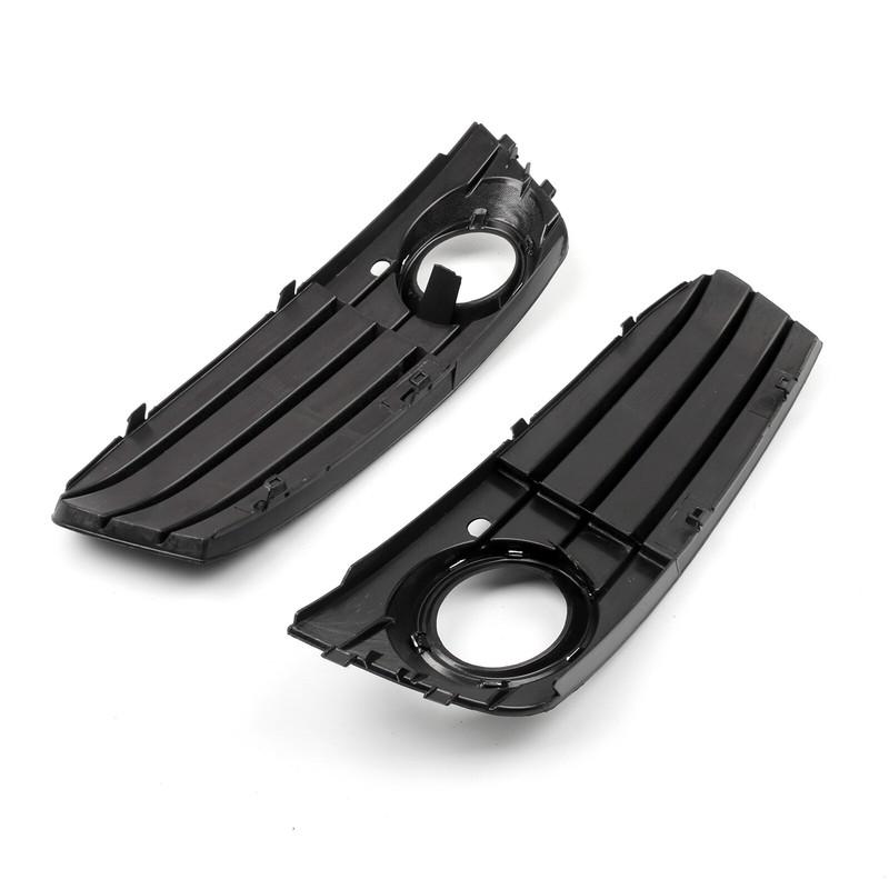 1 Pair Matte Black Front Bumper Fog Light Grille Cover For 09-11 A4 A4L