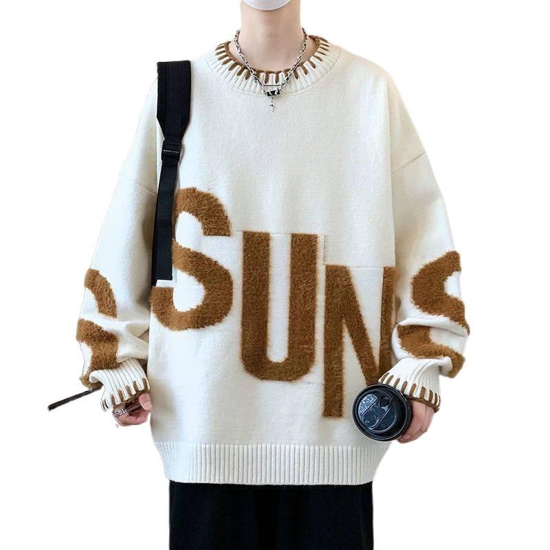 Men's Imitation Mink Sweater - Long Sleeve Knit for Teens
