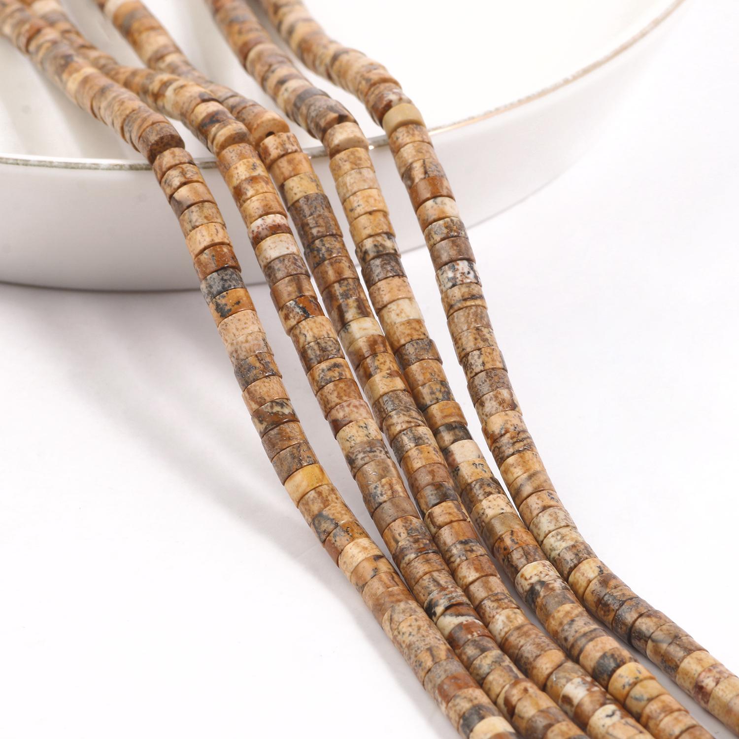 

Бусина Rondelle из натурального камня 4x2 мм, бирюзовая кварцевая яшма, плоские круглые бусины в форме диска для изготовления ювелирных изделий, аксессуары для браслетов «сделай сам», 15 дюймов picture jasper