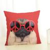 Niedlicher Mops-Hund-Druck-Kissenbezug, kreativer Mops-Baumwoll-Leinen-Kissenbezug, dekorativer Kissenbezug, Wohnaccessoires-Kissenbezug