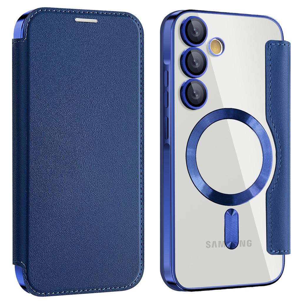 For Samsung Galaxy A55 5G Case Compatible with MagSafe Leather Phone Cover RFID Blocking