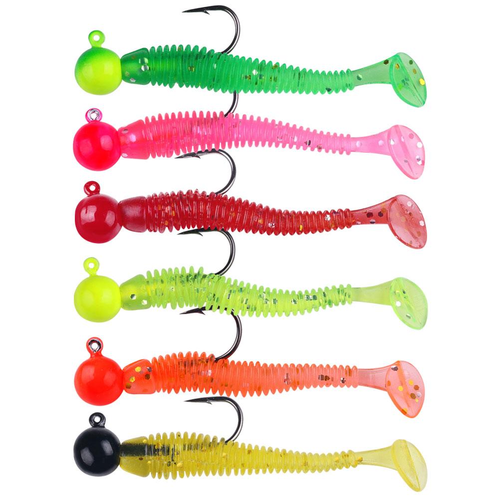 Soft Bait Lures with Jig Head Jig Head for Trolling Sea Winter Swimbait Fishing Lure Soft Bait Artificial Spoon Rubber Baits