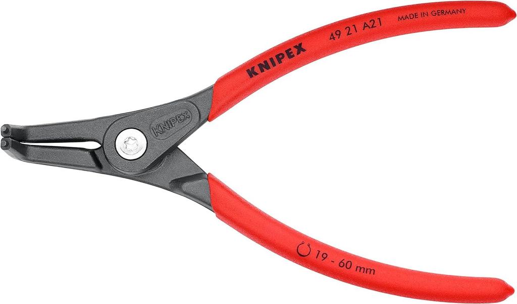 KNIPEX 4921A21 90 Degree Snap Ring Pliers for Shafts, 19-60mm